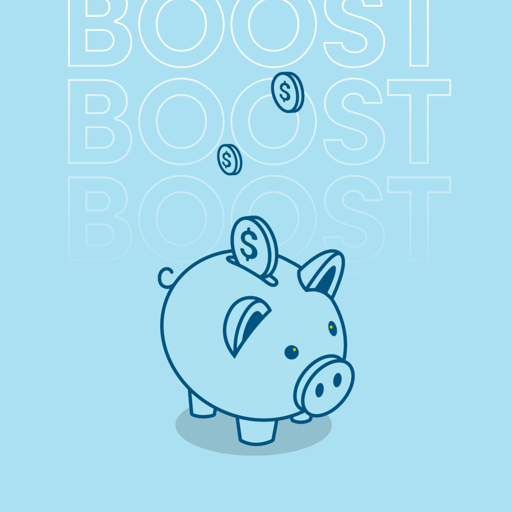 Piggy bank with coins