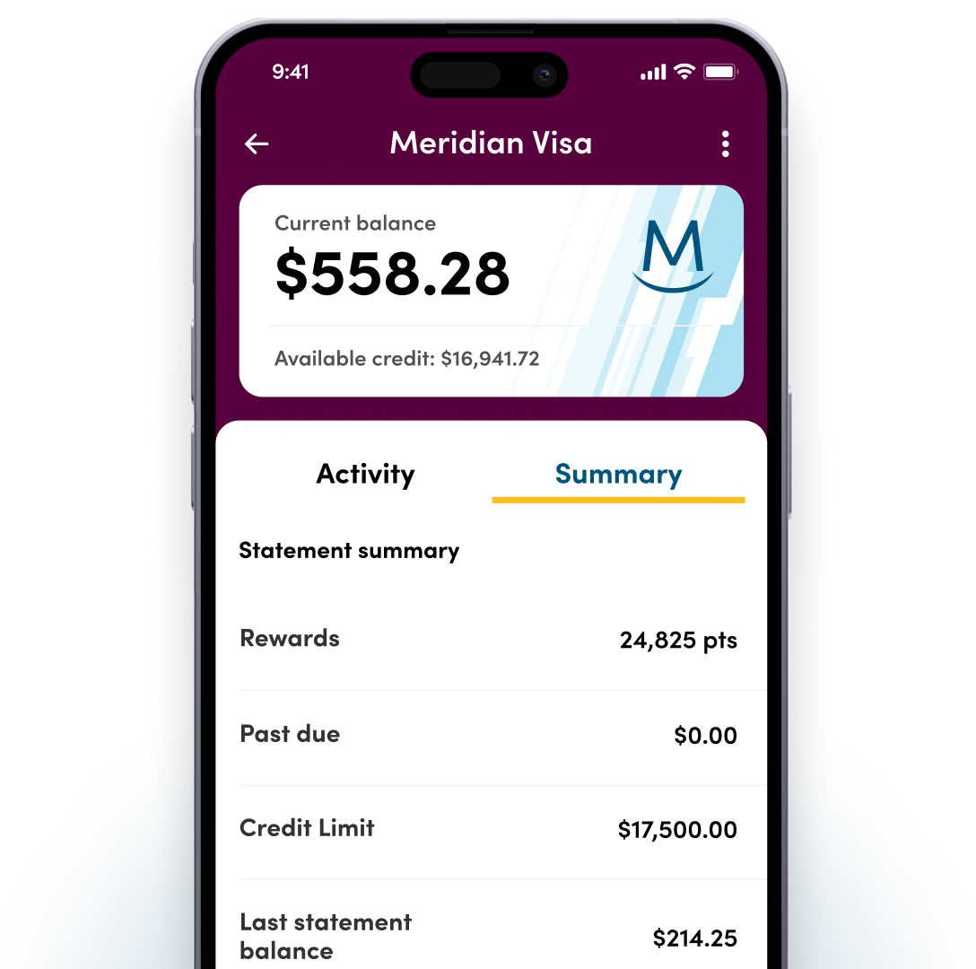 Mobile banking app with credit card information displayed on a smartphone. Surviscor badge; online experience ranked number 1 for 2024.