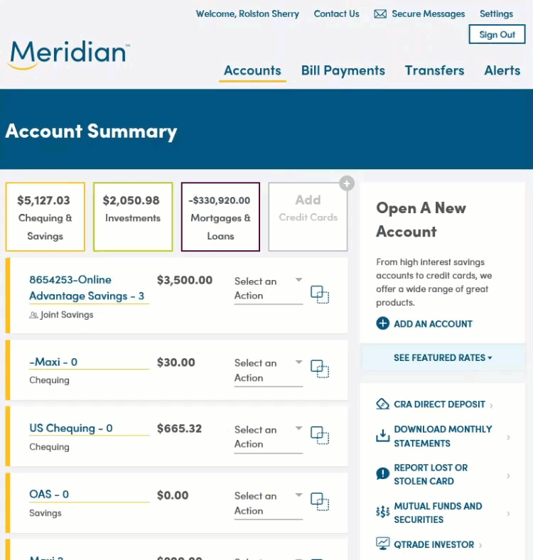 Transfers button highlighted on the Account Summary page. Make a Transfer page with Link My Other Bank highlighted. Link My Other Bank Account page with Link My Other Bank button highlighted. 