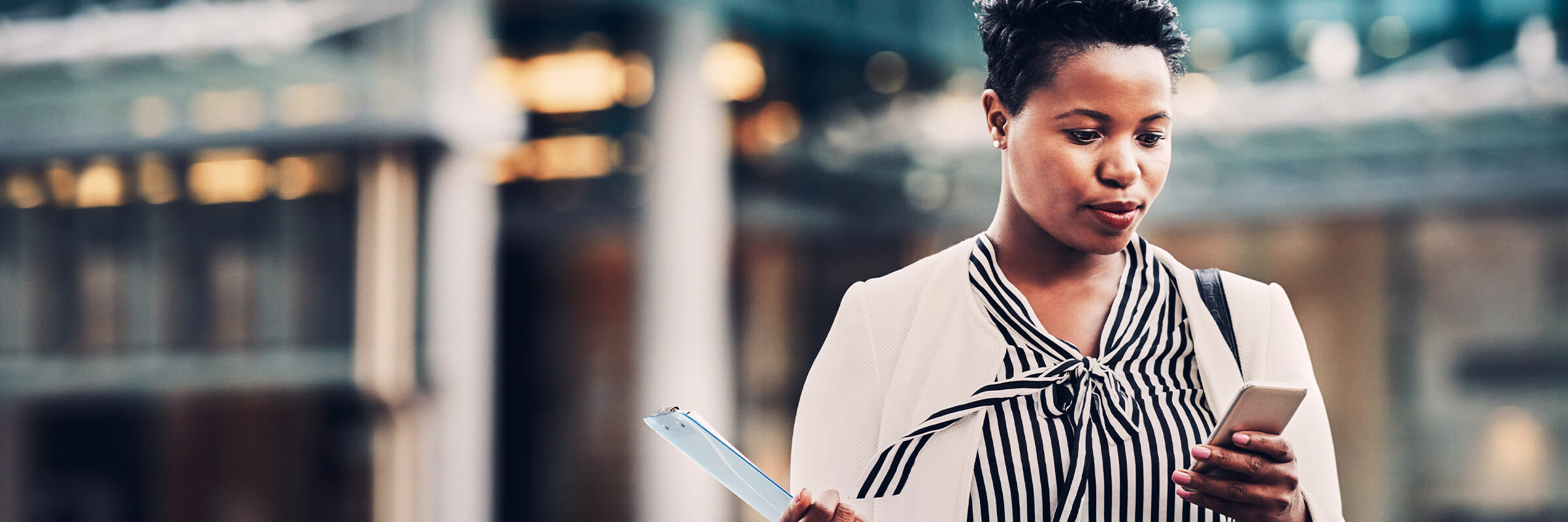 Woman looking at her phone