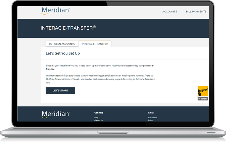 Desktop view of ways to bank account summary page