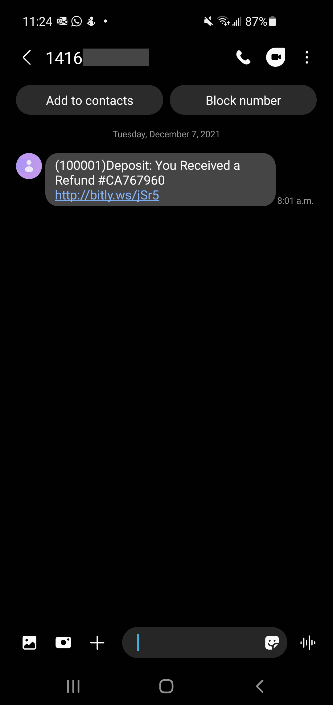 A text message displays on a phone screen. It reads: Please confirm your details for shipment today, otherwise your parcel will be returned to the retailer: qiqy.link/9nX1Cq A text message displays on a phone screen. It reads: Please confirm your details for shipment today, otherwise your parcel will be returned to the retailer: qiqy.link/9nX1Cq