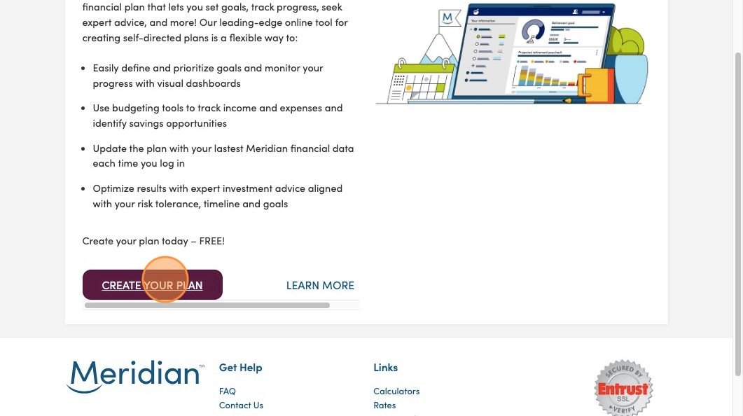 On the introduction screen, select the "Create your plan" button to get started.