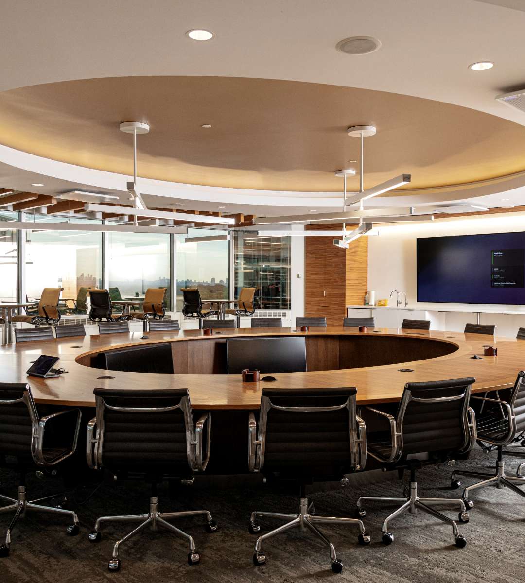 A corporate office board room
