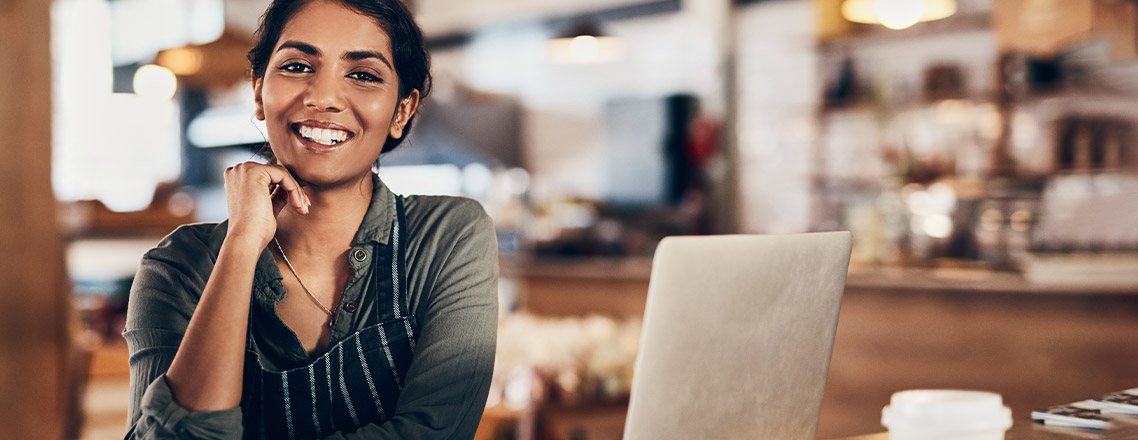 Woman at a laptop