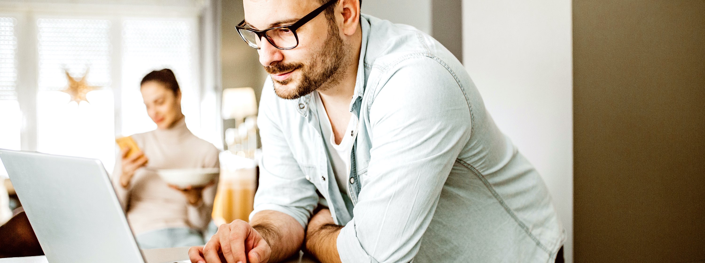 man at a laptop